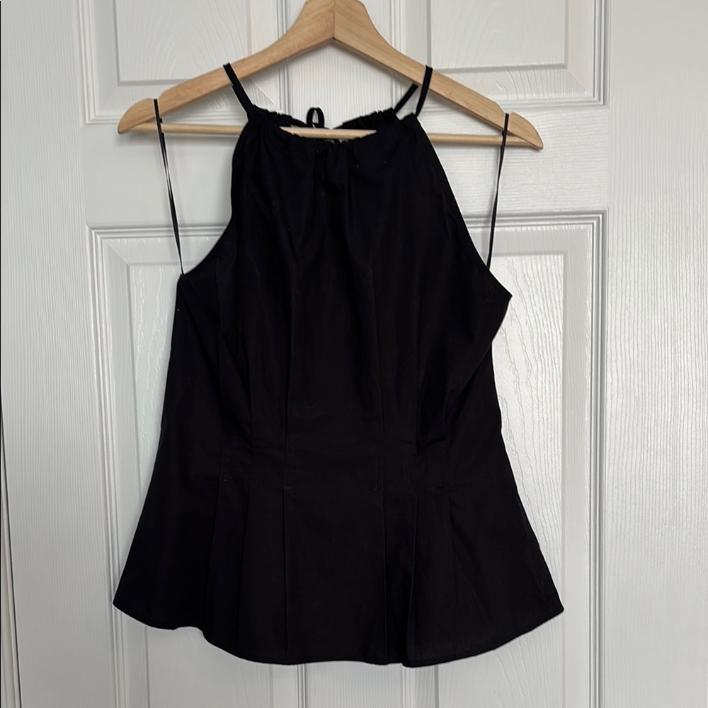 Banana Republic poplin seamed halter top